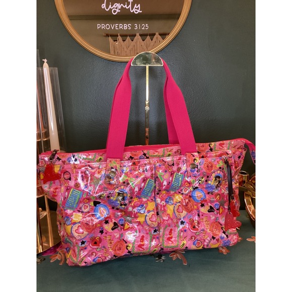 Fiorucci Handbags - Fiorucci Y2K Vintage Pink Cartoon Print Tote Bag